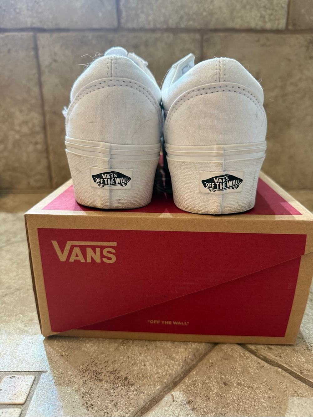Vans Old Skool Platform Authentic White Women's Sneakers - Picture 2 of 4